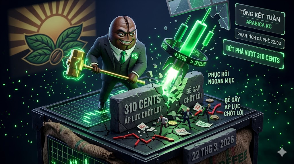 Cú lội ngược dòng ngoạn mục cuối tuần: Arabica bứt phá vượt 310 cents, bẻ gãy mọi áp lực chốt lời